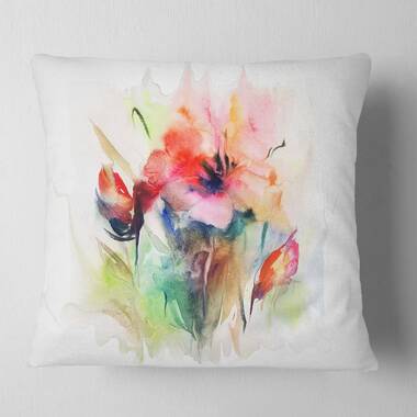 Watercolor floral hotsell throw pillows